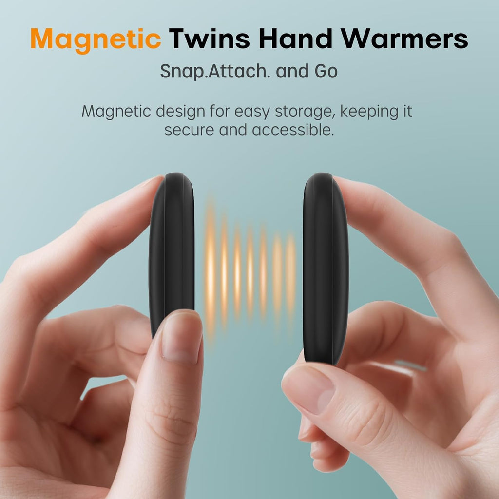 Okayice Magnetic Hand Warmers - Rechargeable Ultra Slim Electric Warmers | 3 Levels Smart Heating, Portable & Pocket-Sized
