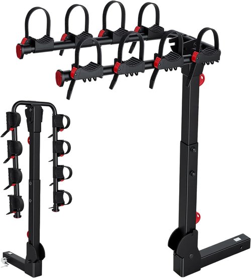 Bike Rack - Skiennix Hitch Mount for SUVs & Trucks | 165 LBS Capacity, Dual Lock, Tiltable & Foldable