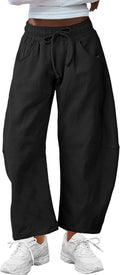 Hongsui Women's Wide Leg Pants - Soft, Comfortable Barrel Leg Design with Pockets | Casual Sweatpants
