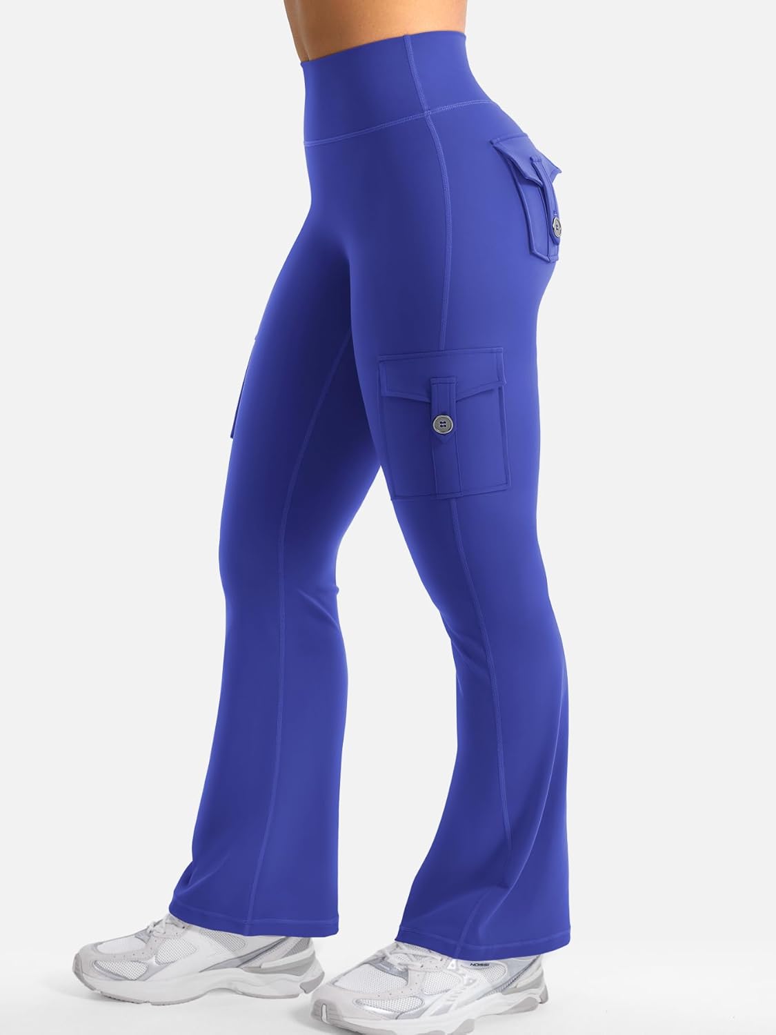 YEOREO CoreFlex Women's High-Waisted Flare Leggings - Hidden Pockets & No Front Seam | Gym & Yoga