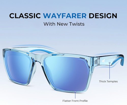 KastKing Beartrap Polarized Fishing Sunglasses - PuriVex Lens Coating, Stylish Wayfarer Design