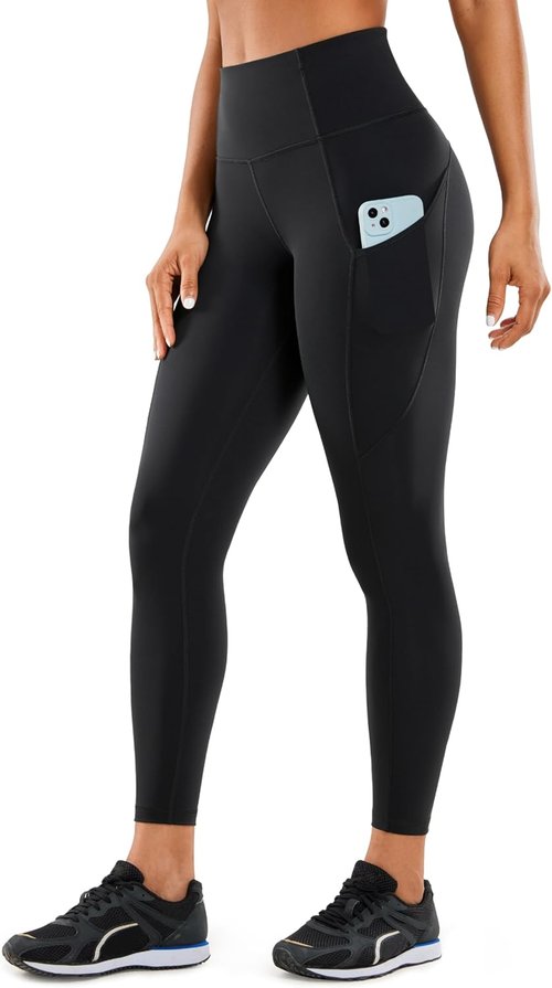 CRZ YOGA Naked Feeling Leggings - High Waisted Workout Pants with Pockets | 25-Inch Length