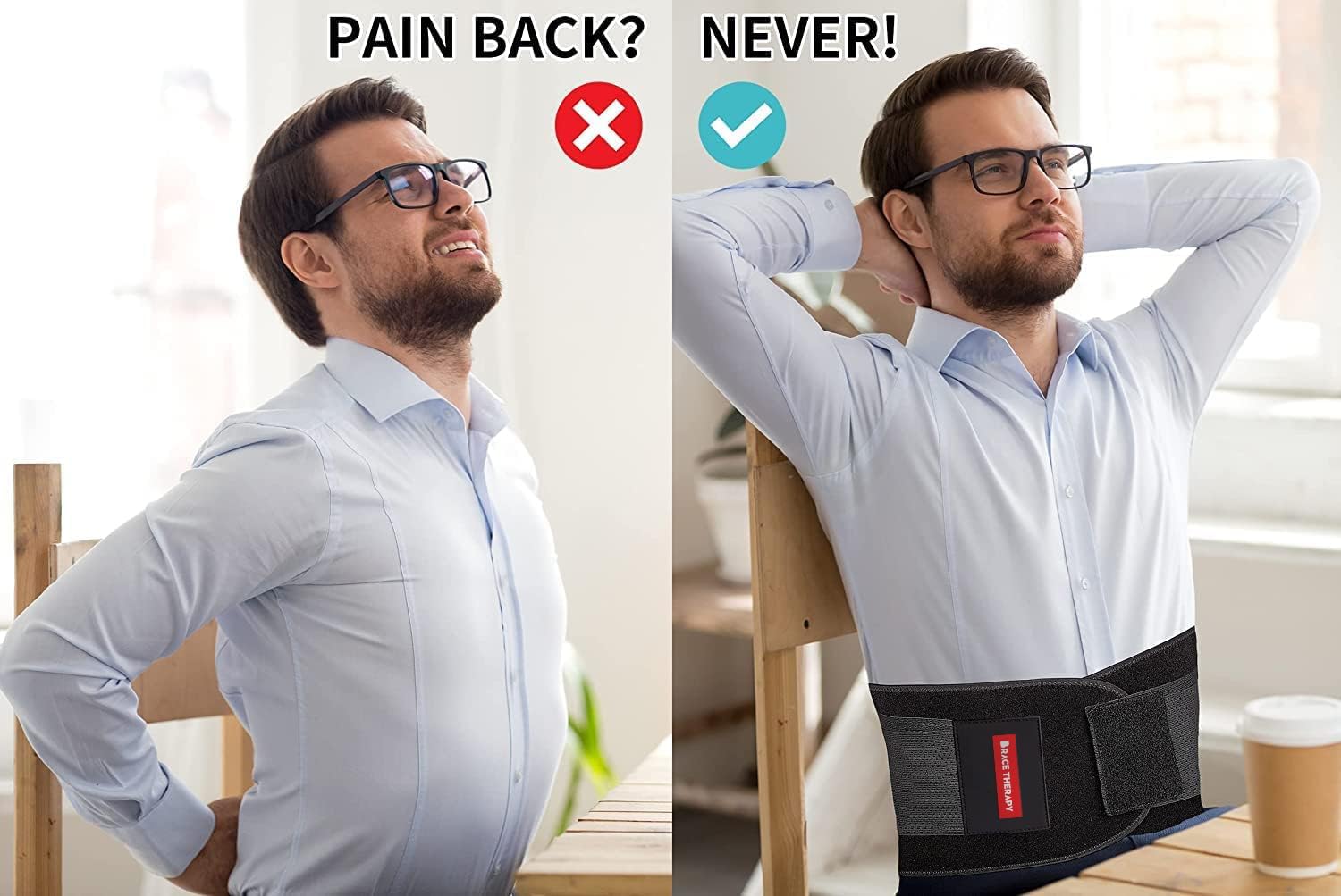 Skiennix Back Brace | Adjustable Lumbar Support for Pain Relief - Breathable Mesh, X-Large Size