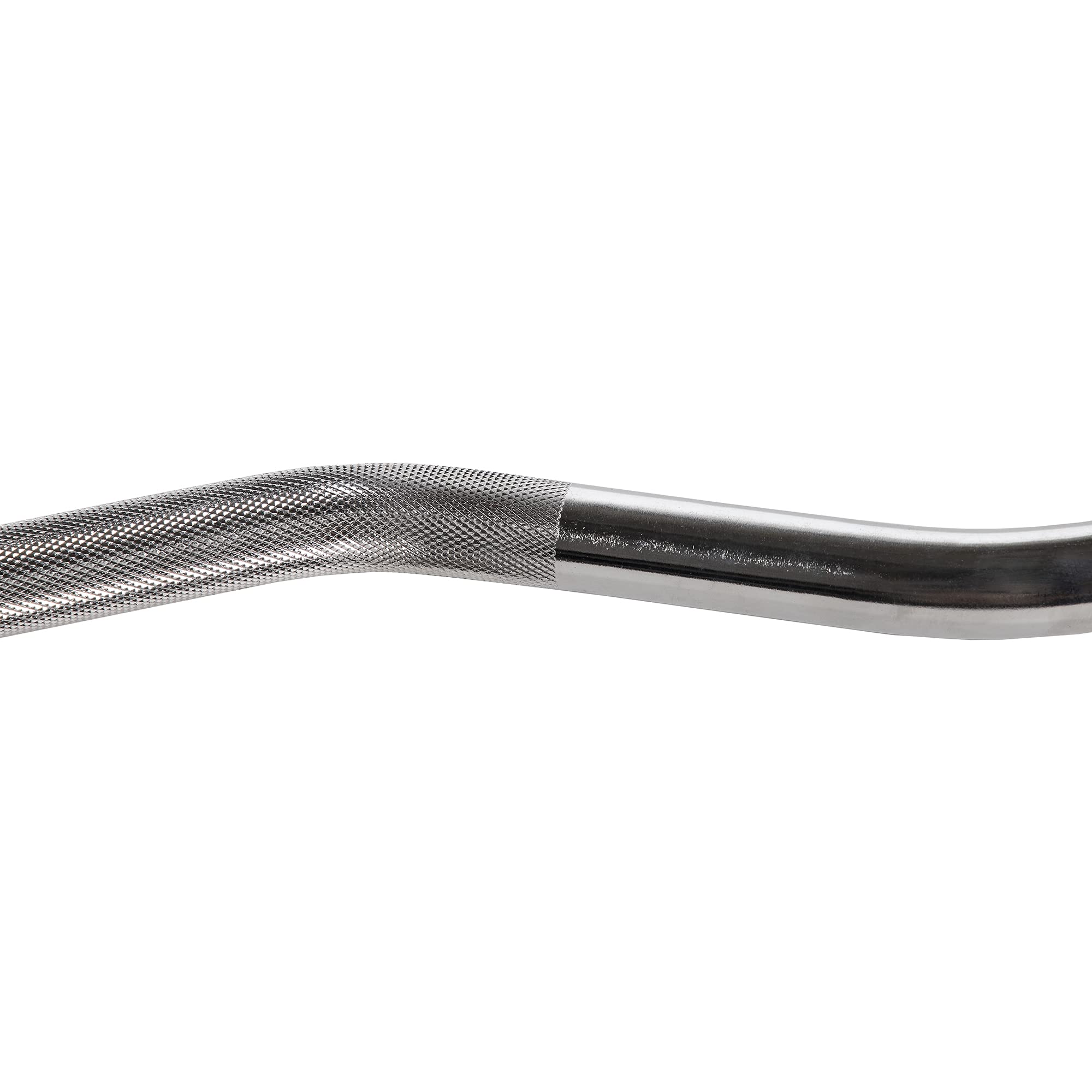 Signature Fitness Standard Olympic Super Curl Barbell Curl Bar Threaded Curl Bar, 48 inch, TH-CRUL-S