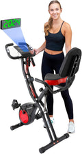 YYFITT 3-IN-1 Exercise Bike - Compact Folding Stationary Bike with Luminous Display & 16 Levels of Resistance - Ideal for Seniors