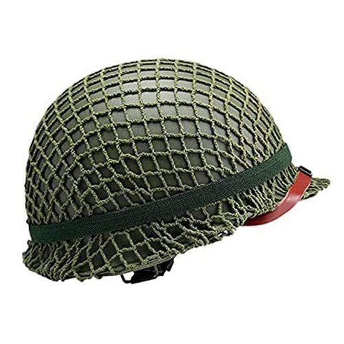 WWII US Army M1 Green Helmet Replica with Net/Canvas Chin Strap DIY Painting