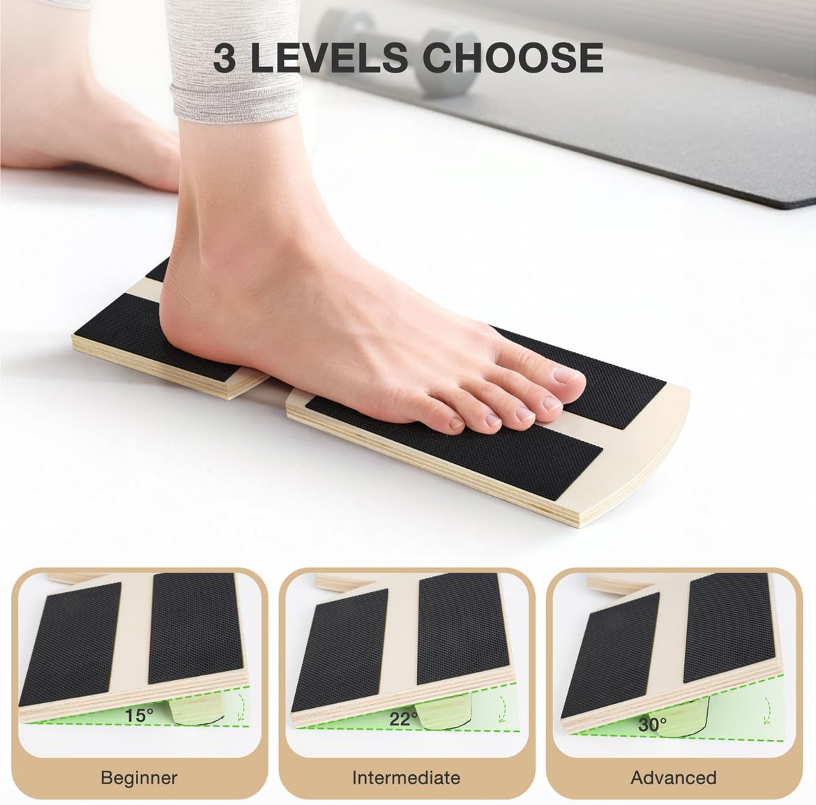 Skiennix Ankle Balance Board - Bamboo Foot Strengthener for Physical Therapy & Posture Correction