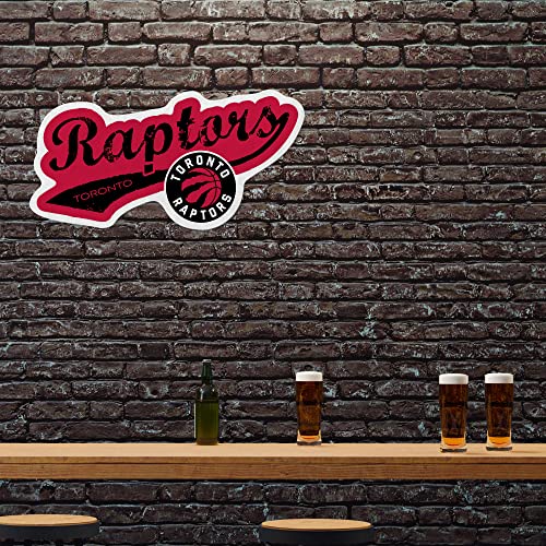 NBA Basketball Pennant - Toronto Raptors Distressed Felt Wall Decor - 18x18 Inches