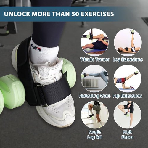 Abnaok Dumbbell Foot Attachment - Adjustable Tibialis Trainer Straps for Leg Workouts | 2PCS Ankle Weights