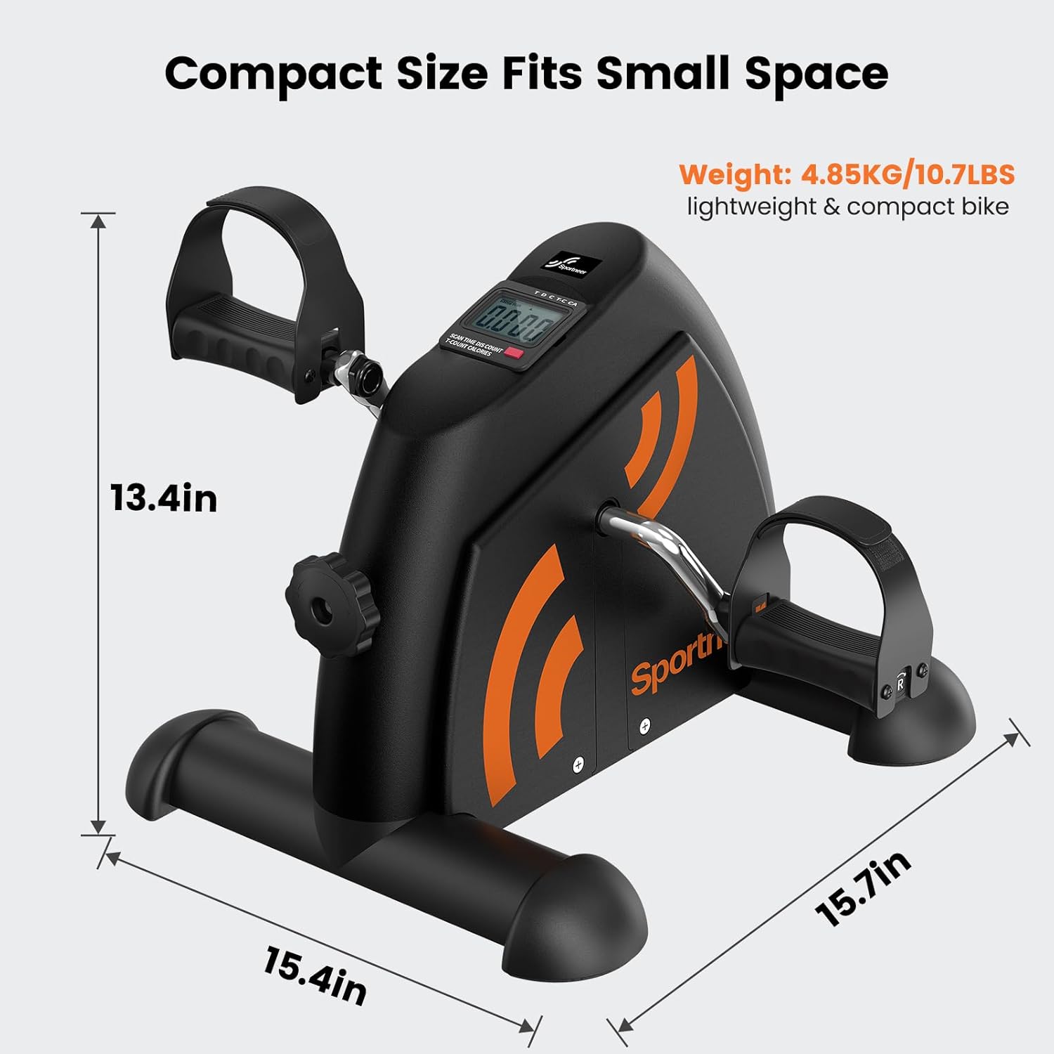 Sportneer Under Desk Bike Pedal Exerciser - Mini Portable Exercise Bike for Seniors | LCD Display, Anti-Skid Mat