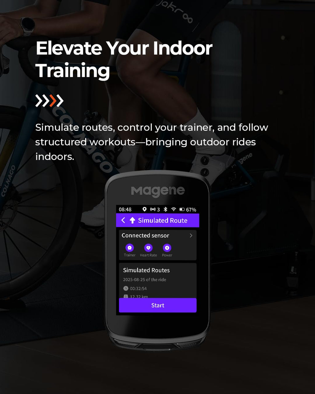 Magene C606 Pro GPS Bike Computer – 2.8" Transflective Touchscreen, 25Hr Battery, Map Navigation, Climb Pro, Live Segments, ANT+/Bluetooth Cycling Computer