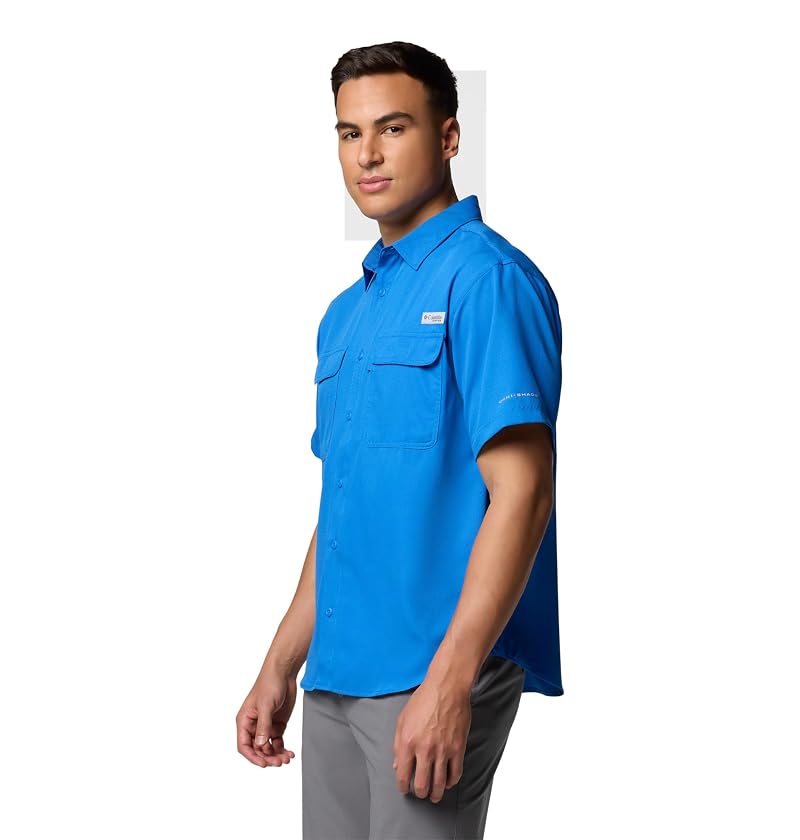 Columbia PFG Backwater Short Sleeve Fishing Shirt - Vivid Blue, Large