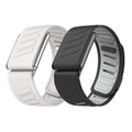 Vanet 2 Pack Sport Bands Compatible with Whoop 5.0 Bands Peak, MG Life & One, Silicone Breathable Waterproof Wirstbands Soft Adjustable Replacement Straps for Men Women [NOT for Gen 4]