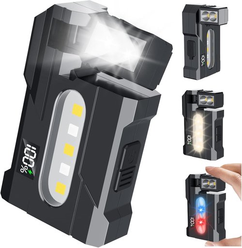 G5 EDC Flashlight - 400 Lumens Super Bright Rechargeable Mini Light | 180° Rotatable Magnet, IP68 Waterproof, Black