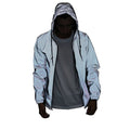 LZLRUN Reflective Jacket Casual Hiphop Windbreaker Night Sporting Coat Hooded Fluorescent Clothing (M)