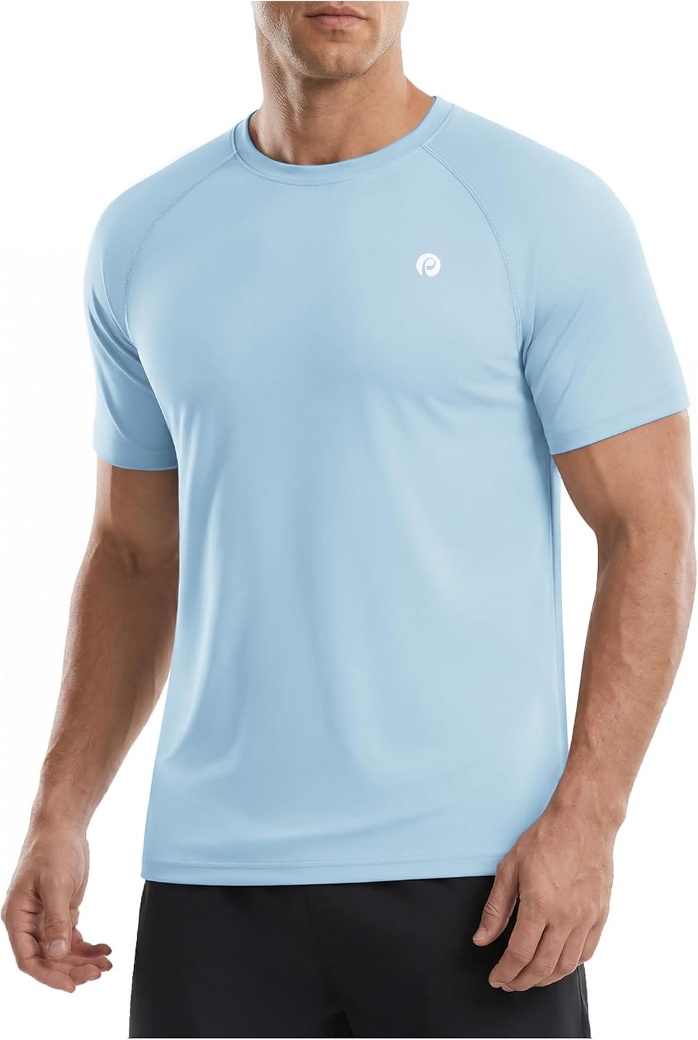 PINSPARK Men's Workout Shirt - UPF 50+ Quick-Dry Athletic Tee for Running & Swimming | Short Sleeve