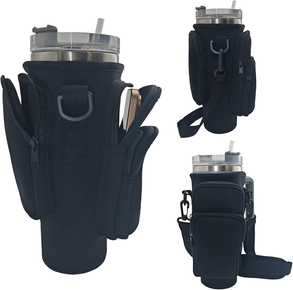 Stanley Water Bottle Carrier Bag - Phone Pocket & 3 Total Pockets for 40 oz Stanley Cup
