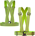 Reflective Vest (2 Pack) Lightweight, Adjustable & Elastic Safety & High Visibility for Running, Jogging, Walking, Cycling