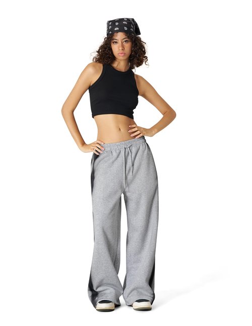 Aelfric Eden Wide Leg Sweatpants Women Baggy Graffiti Heart Lounge Pants with Pockets Grey Small