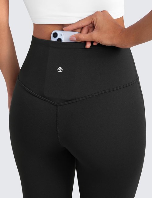 CRZ YOGA Flare Leggings - High Waist Bootcut Lounge Pants with Pocket | Available in 29"-33.5" Sizes