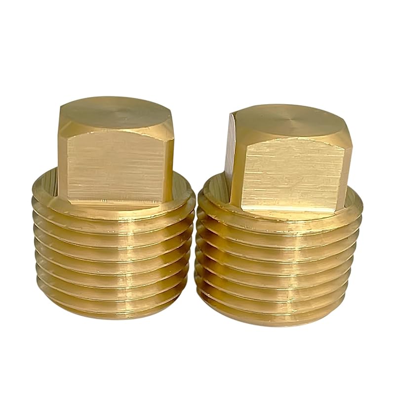 Solid Brass 1/2" NPT Drain Plugs - 2 Pack Garboard Hull Plugs