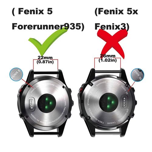 T-BLUER Compatible with Garmin Fenix 5/6 Bands,22mm Silicone Replacement Wristband Bracelet Accessory for Garmin Fenix 6 Pro/5 Plus/Instinct/Forerunner 935/Approach S60/Quatix 5,Black Red