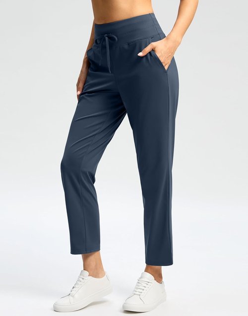 G Gradual High-Waisted Ankle Pants - 7/8 Athletic Style with Drawstring & 2 Pockets for Women