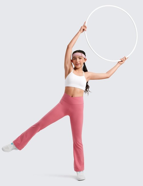 CRZ YOGA Girls Butterluxe Y-Back Sports Bra - Padded Crop Top for Yoga & Casual Wear