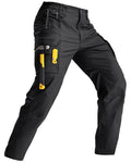 IGOLUMON Work Pants for Men Cargo Pants Tactical Pants with 9 Pockets, Ripstop Lightweight Stretch Outdoor Hiking Pants Black