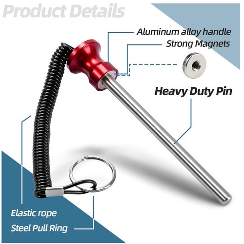 Sconva Magnetic Weight Stack Pin, Universal Gym Weight Pin Insert with Pull Rope Strength Training Equipment for Commercial Gym or Home Health Club Grade Steel Heavy Duty Gym Accessories
