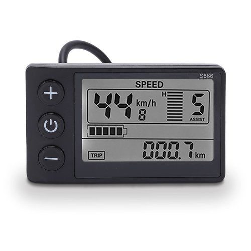 Bicycle Speedometer, IP65 Backlight LCD Bike Speed Display Meter Bicycle Computer for 22.2mm/0.9in Handlebars