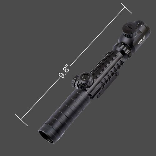 3-9x32EG Rangefinder Scope - Red/Green Dot Sight with Green Laser & Riser Mount for 20mm Rail