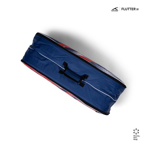HUNDRED Strike Badminton and Tennis Racquet Kit Bag | Size: Large | Material: Polyester | 2 Compartments | Front Zipper Pocket | Padded Back Straps | Easy-Carry Handle | Slate Blue (6in1)