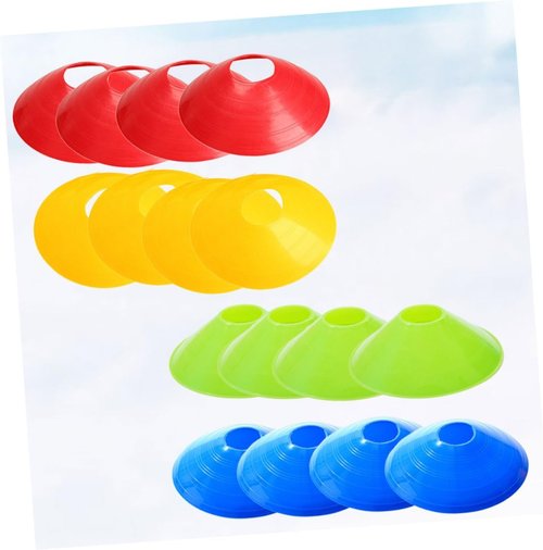 KESYOO Soccer Training Disc Cones - 16 Pcs Football Marker Set in Red, Blue, Green, Yellow for Agility Drills