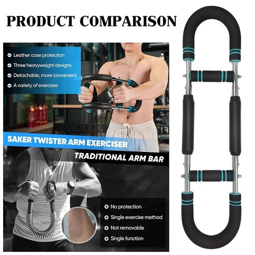 60-100LB Adjustable Portable Chest & Arm Exerciser - Full Body Strength Trainer with Detachable Design, Ergonomic Grip & Multi-Level Resistance for Home/Gym/Travel