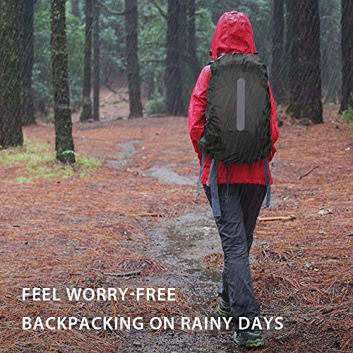 2 Pack Waterproof Backpack Rain Cover with Reflective Strips - Black + Army Green, S (15L-25L)