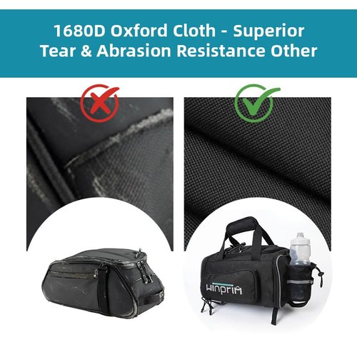 Bike Bags for Bicycle Rack Bags with Reflective Strips, 900D 18-20L Water Resistant Ebike Saddle Bag with Rain Cover, Multifunctional Backpack Shoulder Bag for Night Cycling Commuter Outdoor Travel