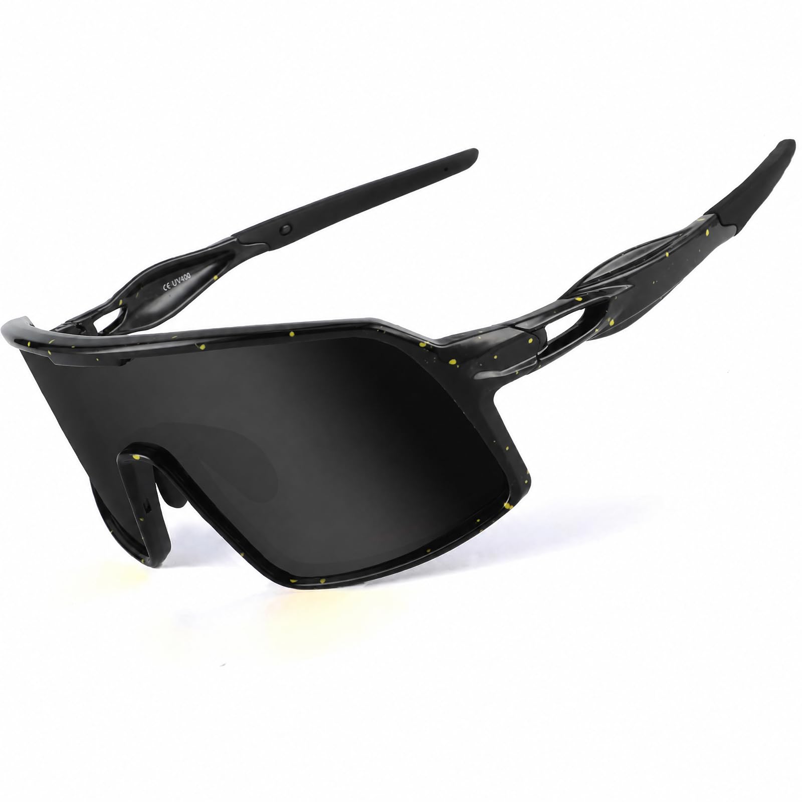 BangLong Polarized Cycling Glasses Sports Sunglasses, UV400 Protection, Men Women Running Fishing Driving Baseball Glasses (Black)