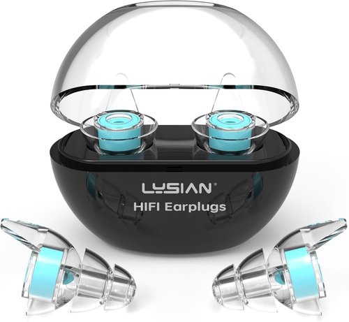 LYSIAN High-Fidelity Ear Plugs - Reusable Musicians Earplugs for Noise Reduction 18dB | 2 Pairs (L+S) - Clear Sound & Comfort