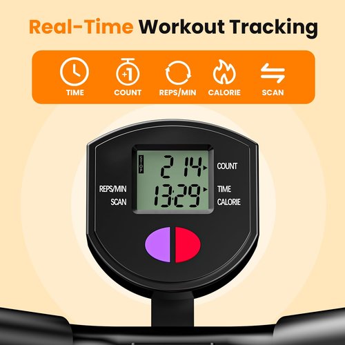 OWLSKY Squat Machine for Home Workout, Foldable Squat Assist & Row Trainer with LCD Monitor, 3 Resistance Bands, Adjustable Seat, Heavy Duty 350 lbs, Full-Body Fitness Equipment
