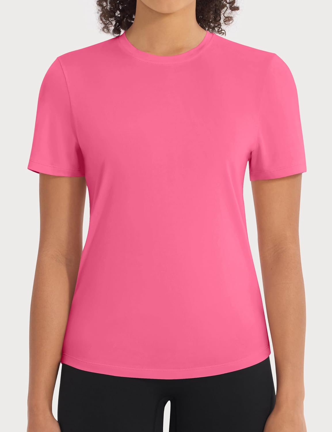 Skiennix 5 Pack Workout Tops for Women - Crew Neck Dry Fit Athletic T-Shirts for Gym & Yoga