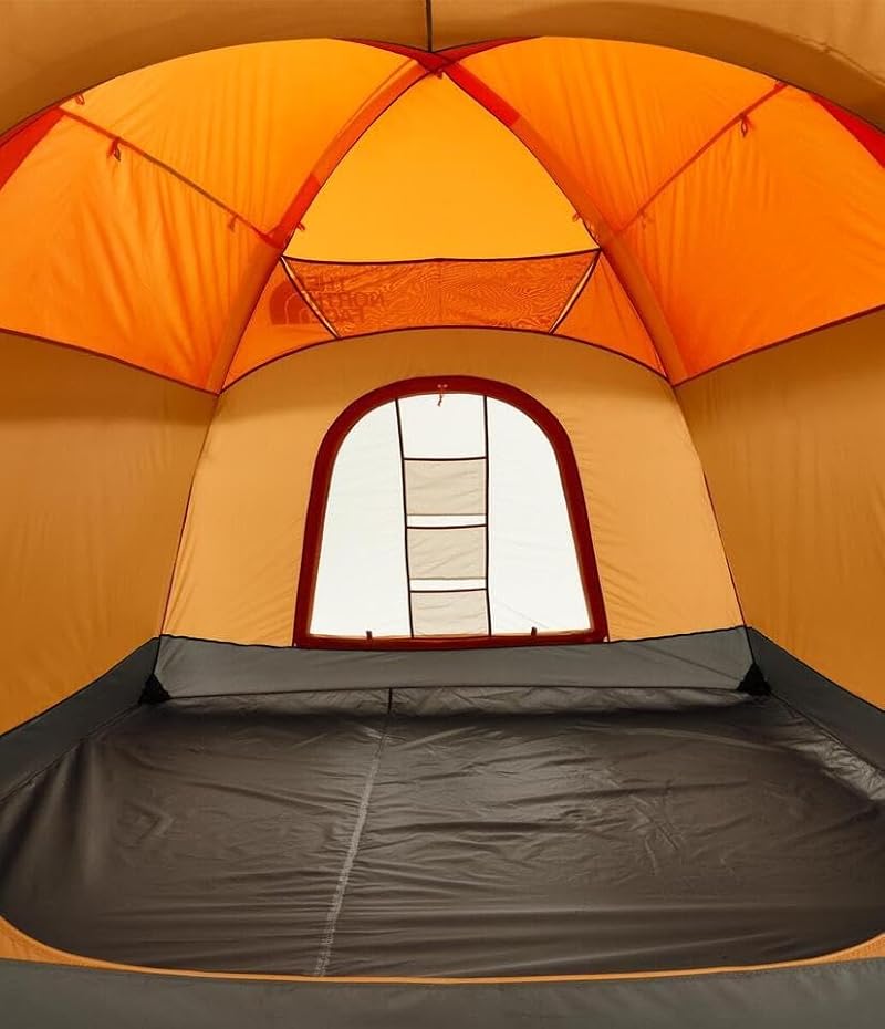 The North Face Wawona 6-Person Camping Tent - Water-Resistant, Spacious, Easy Setup, Orange/Tan/Green Variation