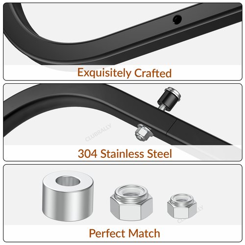 CLUBRALLY Golf cart Front Top Strut Support Brackets with Stainless Steel Screw Bushings Repair Kit,Front Roof Bar Support for 1994-2013 EZGO DCS/PDS/TXT/Medalist 2-Seater Model, #75045-G01,75465-G01