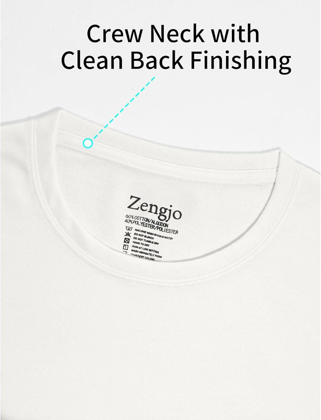 Zengjo Men's Crewneck T-Shirts - Soft Triblend Basic Tees for Ultimate Comfort | Relaxed Fit