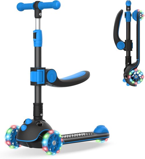 Gotrax KS3 Pro Kick Scooter for Kids - Removable Seat, Light-Up Wheels & Adjustable Handlebar | Ages 2-8