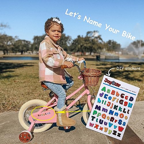 JOYSTAR Fantasy Girls Bike 12 Inch Pink with Training Wheels for Toddlers Kids 2-4 Years
