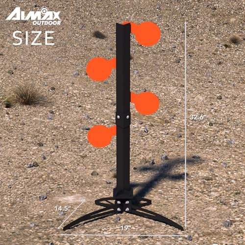 Aimax Outdoor AR500 Steel Dueling Tree Target Kit with 4 Paddles, Neon Orange