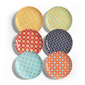 Ceramic Salad Plates Set of 6 - 8 Inch Colorful Dessert Plates, Vibrant Colors
