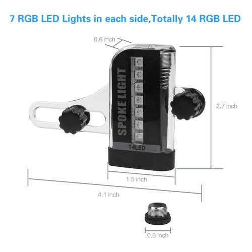 Bike Wheel Lights, LED Waterproof Bicycle Spoke Lamp, Bright Safety Tire Lights with Auto ON/Off, 30pcs Changes Patterns Cool Tire Lighting for Mountain Road Bikes/Hybrid/Folding Bike-1 Pack