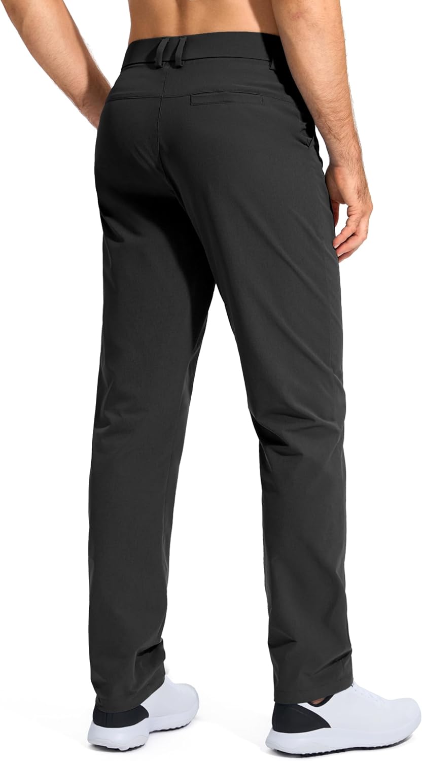 Pudolla Men's Golf Pants - Lightweight Quick-Dry Stretch Trousers | Comfy Casual Slacks with Pockets (30"/32"/34")